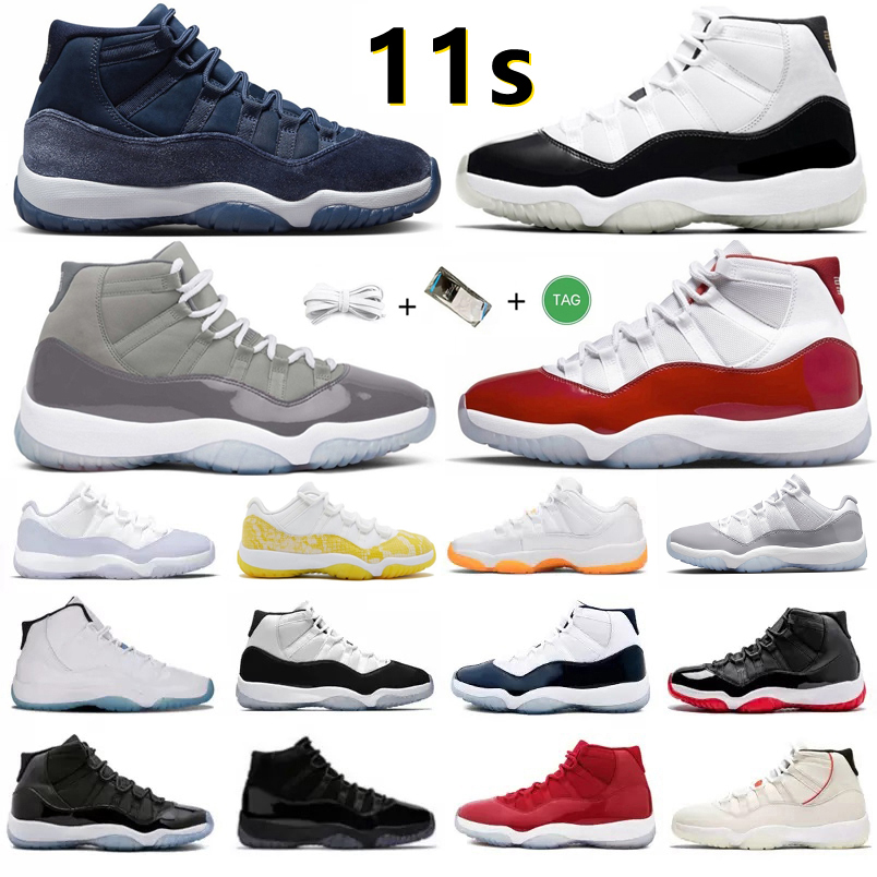 

11 11s Mens Basketball Shoes DMP Cherry Midnight Navy Cool Cement Grey Pure Violet Citrus Legend Gamma UNC Blue Bred Cap Gown Concord Men Women Trainer Sports Sneakers, Color#36