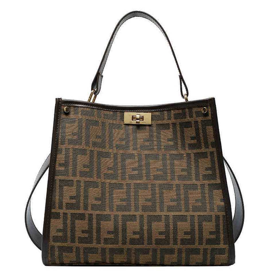 

2023 Designer bag Handbag women's bags of trend Tote Canvas women's personality messenger printing big portable shoulder, Coffee