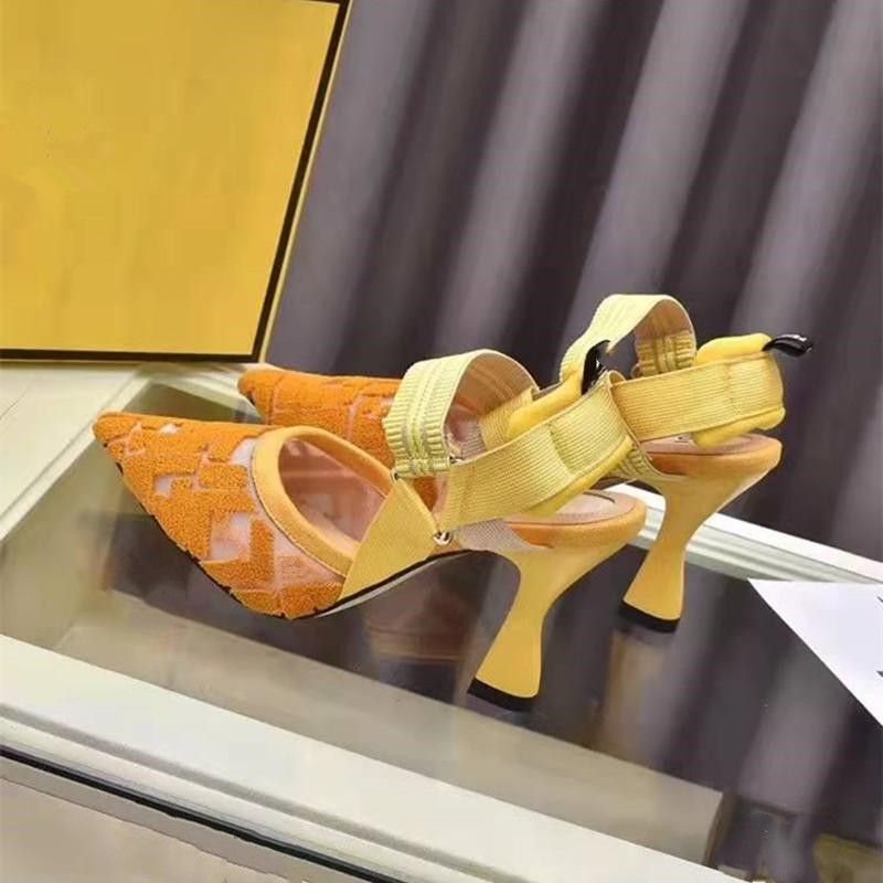 

2023 luxury high heels sandals hollow-out lace multi-color embroidery designer leather middle letters shoe sandals slide sandal 35 - 42 summer beach wedding shoes