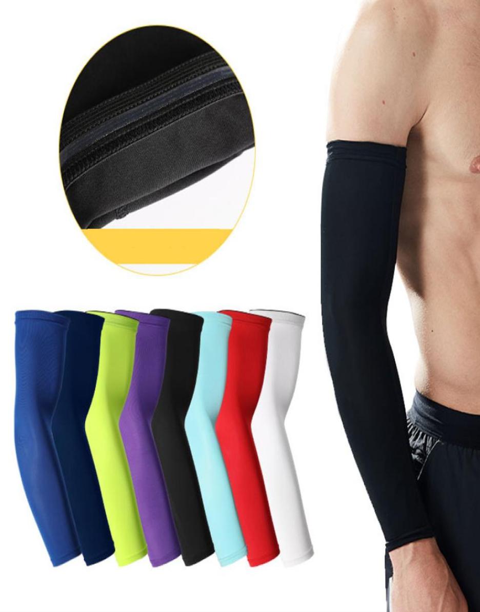 

Basketball Arm Guards Lengthen Elbow Protective Gear Men Women Sports Riding Fitness Running Slip Breathable Sunscreen Sleeves DS01148463, Black