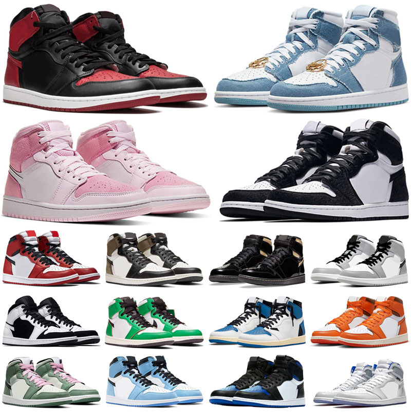 

2023 Jumpman 1 Basketball Shoes University Blue 1s High Og Grey Fog Black White Shadow College Dark Forbidden Unc Grey Chicago Men Women Sneaker Sports Eur 36-47, 37