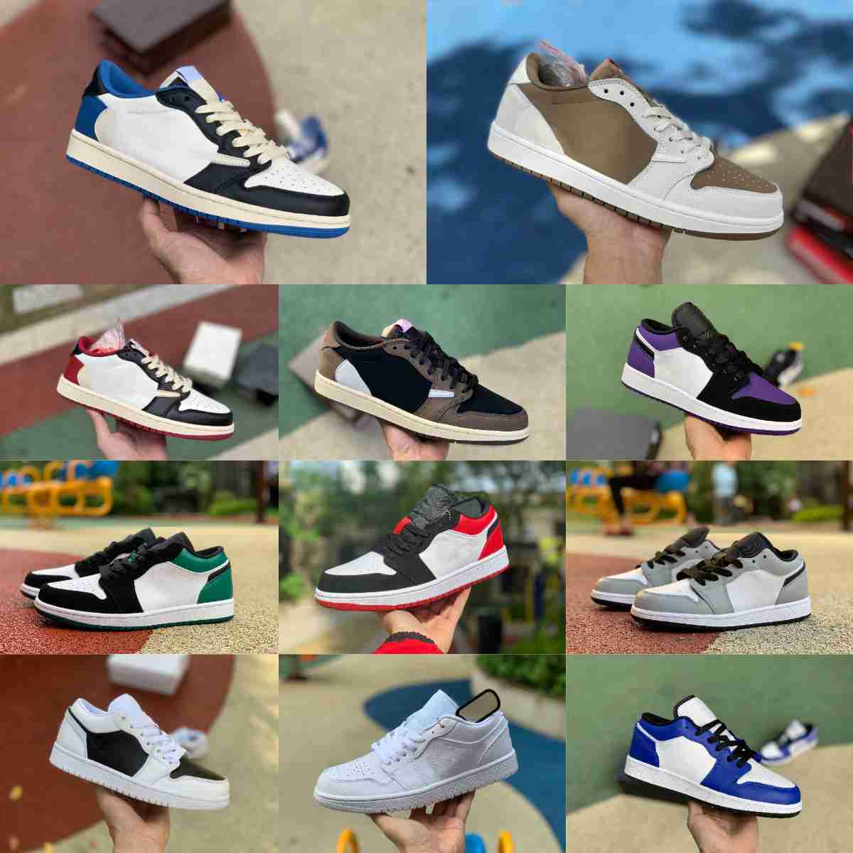 

Fragment TS Jumpman 1 1S Low Basketball Shoes Trainer Noble Red Game Royal Court Purple White Brown University Blue Paris Paint Drip Unc Designer Sports Sneakers, Please contact us