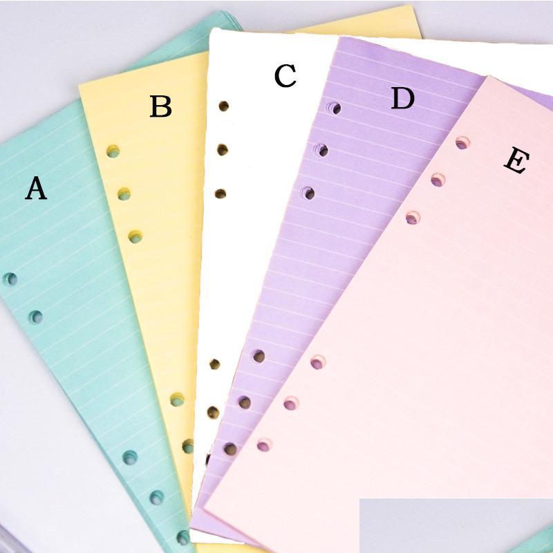 

Paper Products 5 Colors A6 Loose Leaf Product Notebook Refill Spiral Binder Index Filler Papers Inner Pages Daily Planner Stationery Dhnwu
