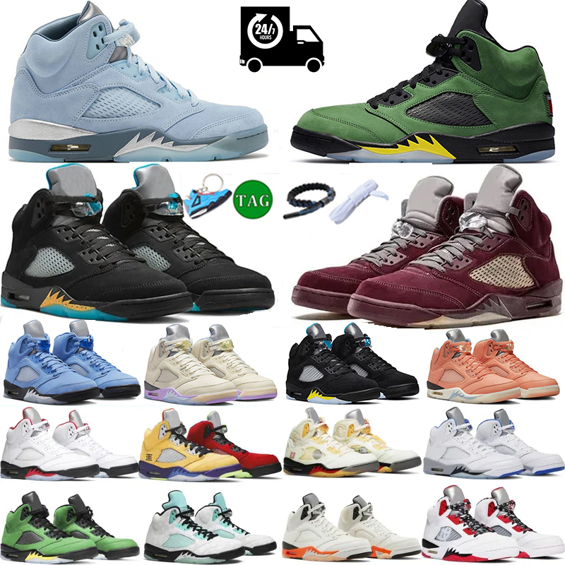 

2023 What The 5 5s Basketball Shoes Mens Sail Moonlight Raging Red Crimson Bliss TOP 3 Oregon Ice Blue Alternate Bel Black Metallic Sneakers, #20