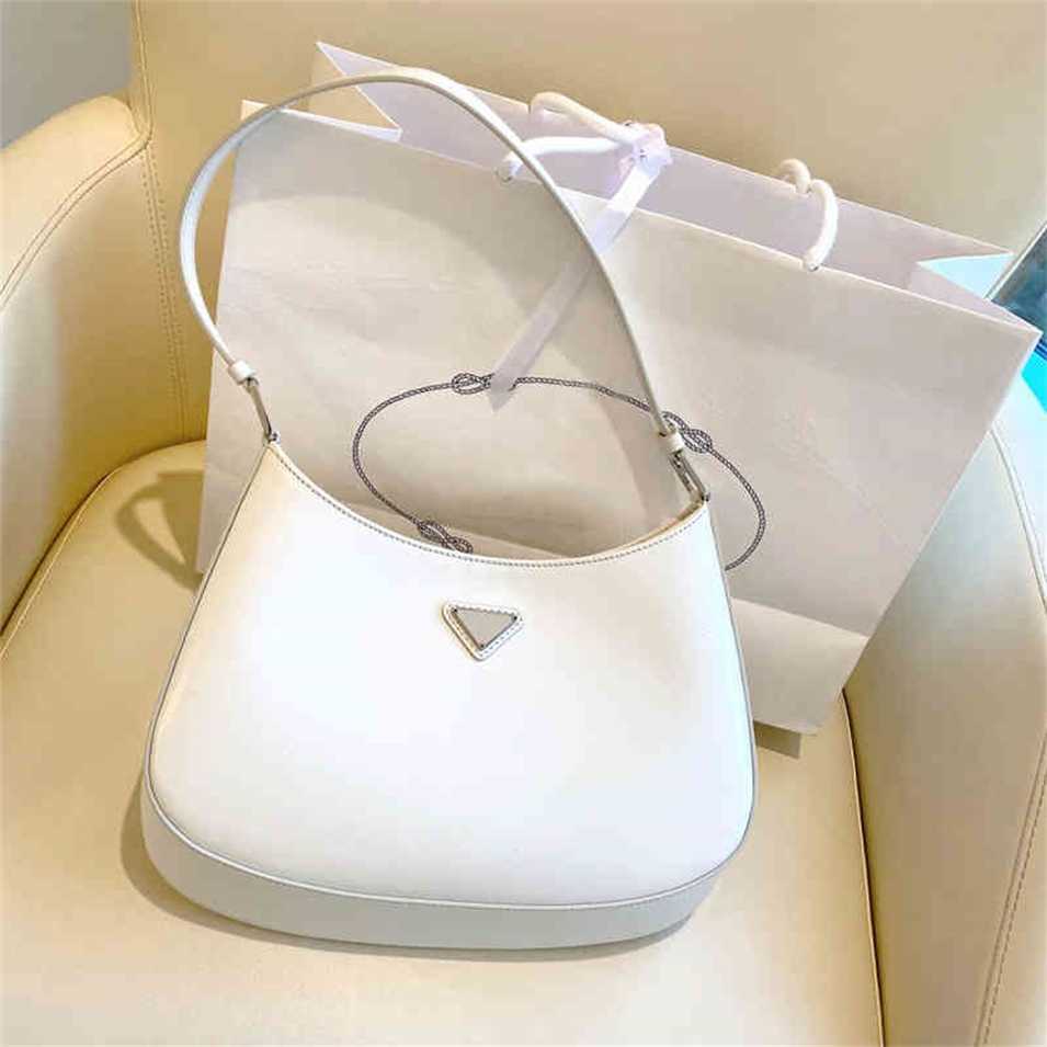 

2023 Designer bag 2023 new Cleo white hobo underarm leather women's advanced sense single shoulder medieval half moon bag, White / small