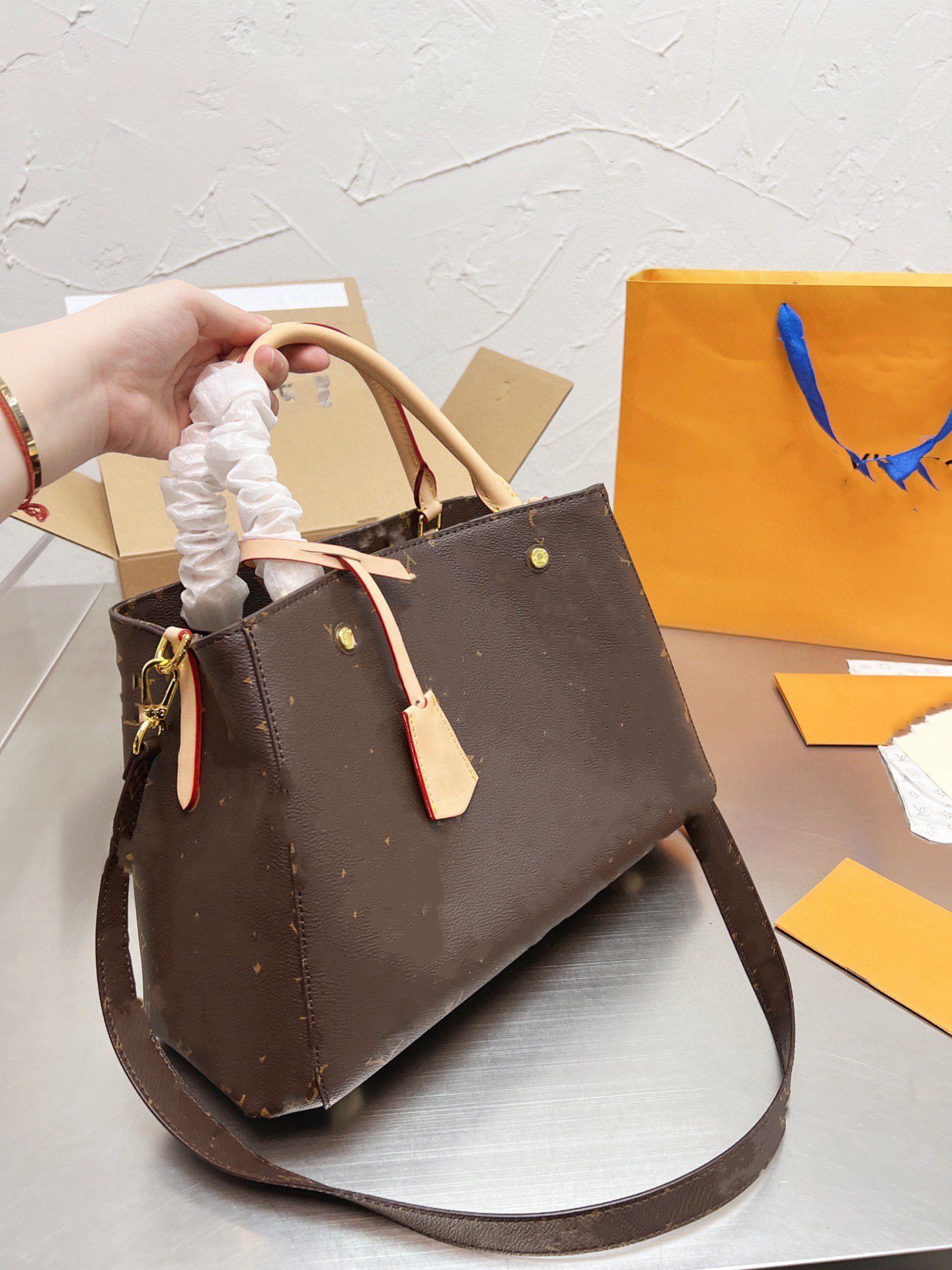 

Designers Handbags Purses MONTAIGNES Women Bag Tote PM MM Genuine Leather Crossbody Shoulder Bags Purse Crossbody Backpack Artsy Handbag Ladies Wallet Womens, You can look more picture