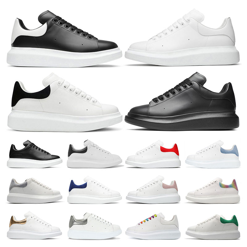 

2023 for men women casual shoes alexander designer mens oversized sneakers Mc queens platform flat Triple White Black Suede Leather Multi sports trainers, 15