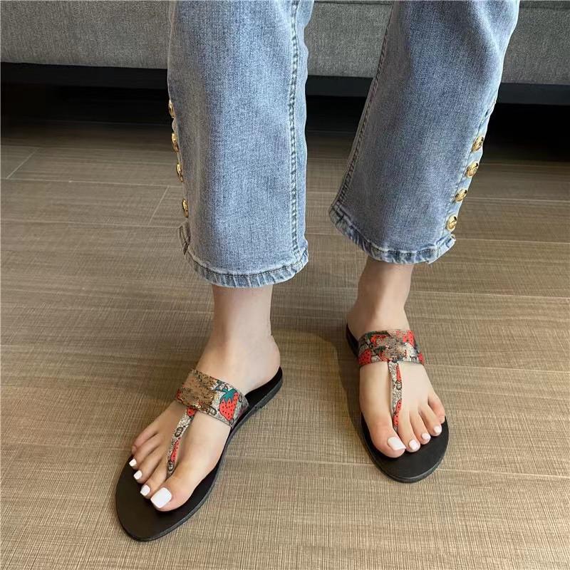 

Slides Designer Womens Summer Sandals Slides Pretty Beach Slippers Crocodile Skin Leather Flip Flops Sexy Heels Ladies Sandali Fashion Designs shoe Scuffs Shoes, 2#