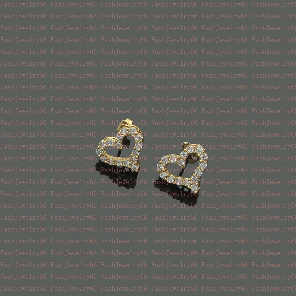 

Double link chain Stud 18k gold plated luxury brand designer letter heart earrings luxury women minimalist earrings wedding jewelry