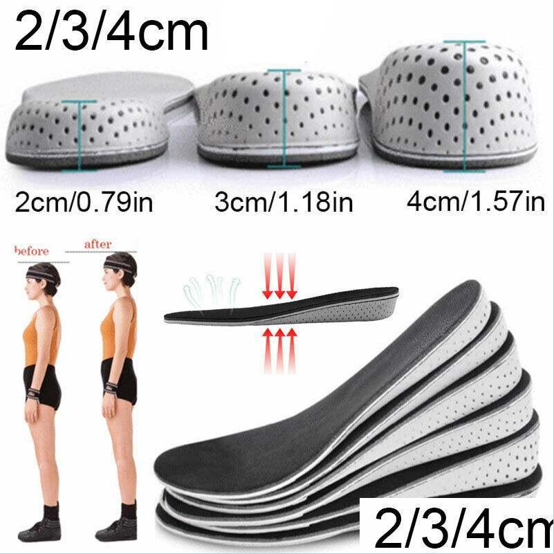 

Shoe Parts Accessories Eva Memory Foam Height Increase Elevator Insoles Pads Sole Foot Mat Inner Mas Heel Lift Insert Cushion Invi Dhwu8