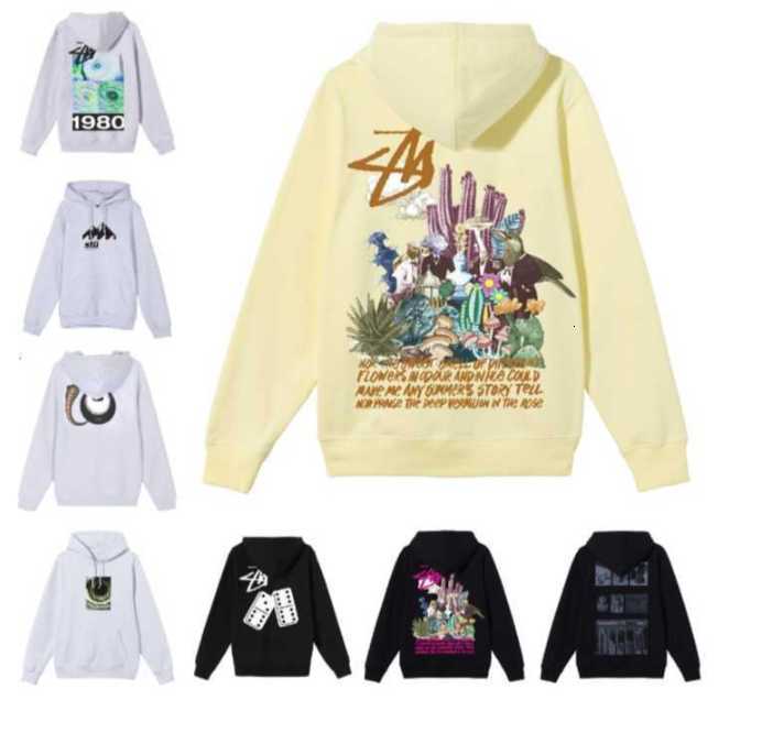 

23ss Mens hoodies designer tops Lettering Flowers Pattern Printed Short sleeves Womens Cans tshirts Round Neck Pullover couples tee Stussys High Street Sweatshirt