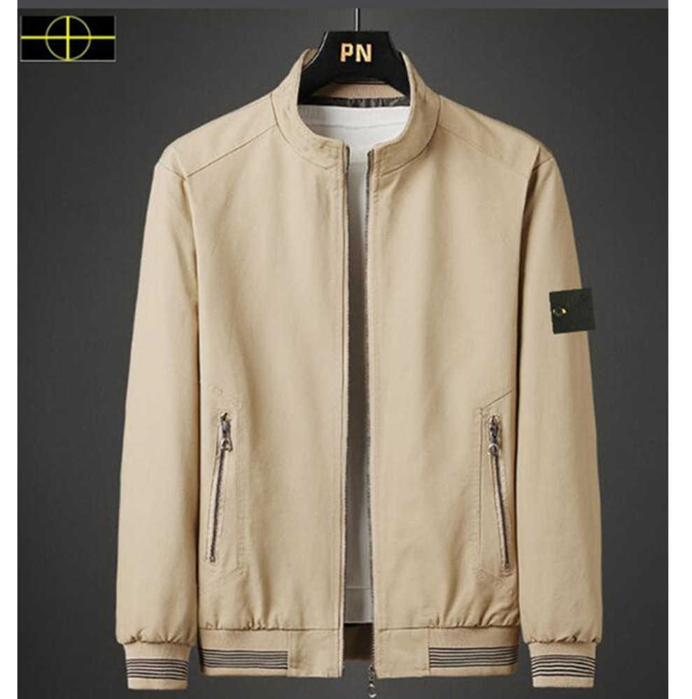

a1 plus size coat stone Jacket Fashion Designer Men's island Jackets Spring Autumn is land Outerwear Trench Coat Zipper Clothes Outerwear Can Sport Size S-4XL, Black