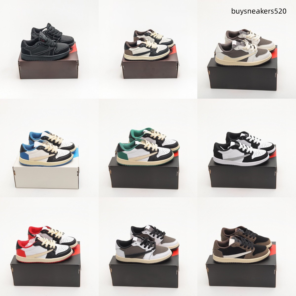 

Toddler infants Shoes 1s Travis Scotts 1 Low Basketball Designer Sneakers Reverse Mocha baby Trainers youth boys kid shoe Pine Green kids Fragment Black Phantom Bred, 1000