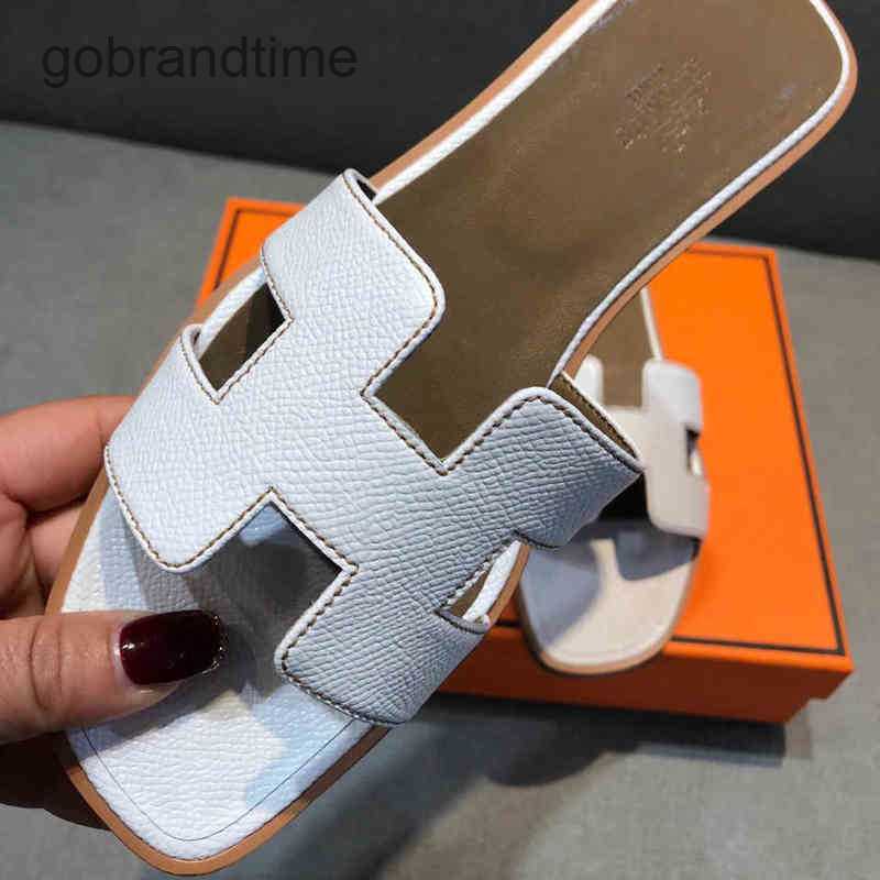 

Designer Summer h Slippers Orans Women Shoes Sandals Net Women's Red Flat Bottom Wear Leater Korean Beac Travel Soes One Word23IJ JXAG