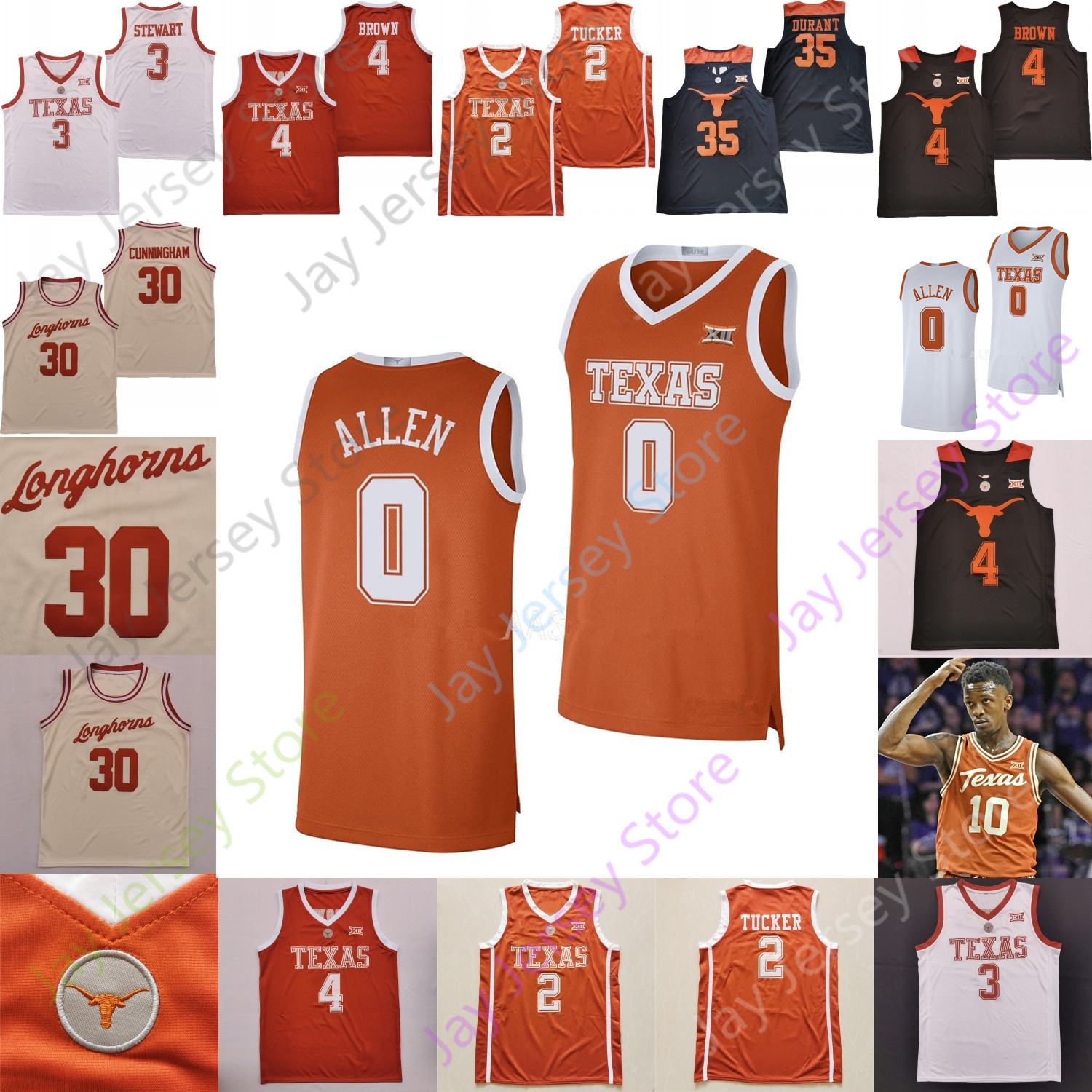 

2023 Texas Longhorns Basketball Jersey NCAA College Durant Marcus Carr Sir'Jabari Rice Timmy Allen Tyrese Hunter Bishop Dylan Disu Bamba Tucker White Orange, Cream