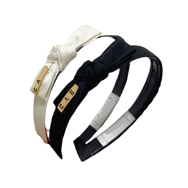 

French Bowknot Barrettes Headbands Fashion Brand Solid color Hair Clips Designer Romantic Girl satin Hairband Simple Versatile New Headwear Family Gifts