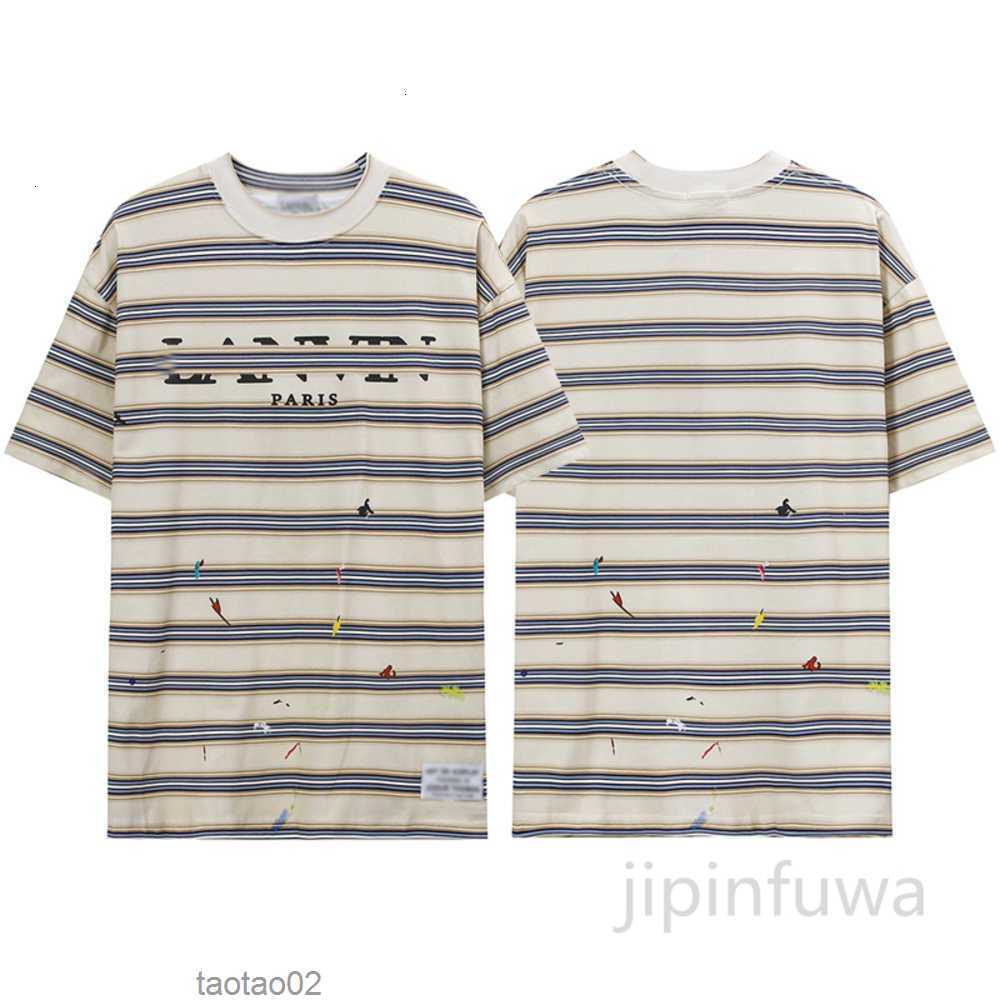 

2023 Summer Mens Lanvins T-shirts Designer Embroidery Stripe Short Sleeve Casual Oversize Cotton t Shirt Womens Tees Luxury Men Hip Hop Top Tts110r0pofk, Beige