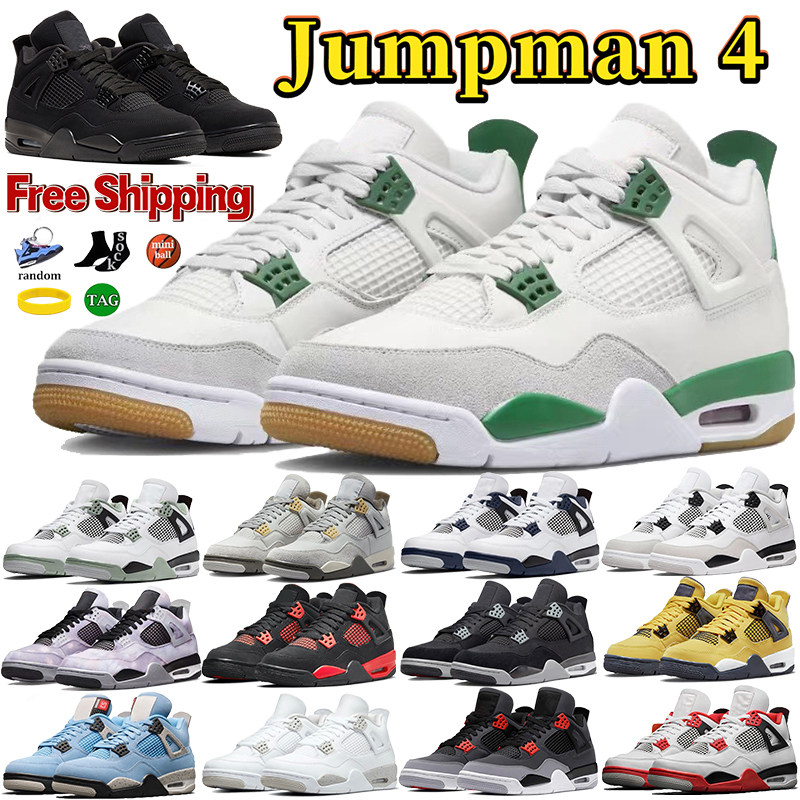 

Black Cat 4 4s Basketball Shoes Jumpman SB Pine Green Seafoam University Blue Military Black Sport Sneakers Men Leather Shoe Messy Room Designer Mens Womens Trainer, 03 craft photon dust