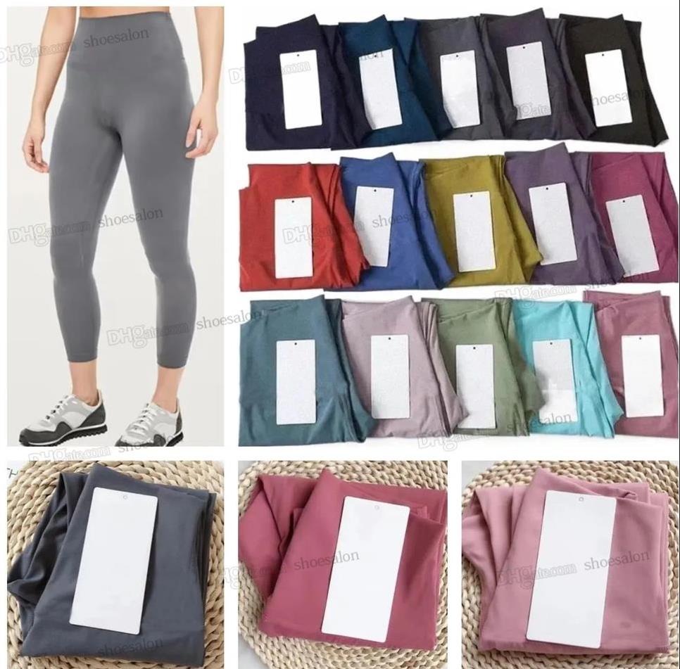

2023 Yoga training Women's yoga Outfits Leggings Quick-drying High Waist Alignment Sports Gym wear 21ss Stretch Fitness solid color girls comfortable clothes