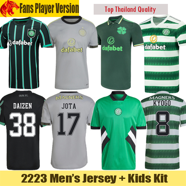 

22 23 Celtic Soccer Jerseys KYOGO ABADA 2022 2023 Fourth 4th Fans Player Version JOTA MCGREGOR TURNBULL MOOY Football Shirt DAIZEN Remake Retro Mens Jersey Kids Kit, Fans 2223 home