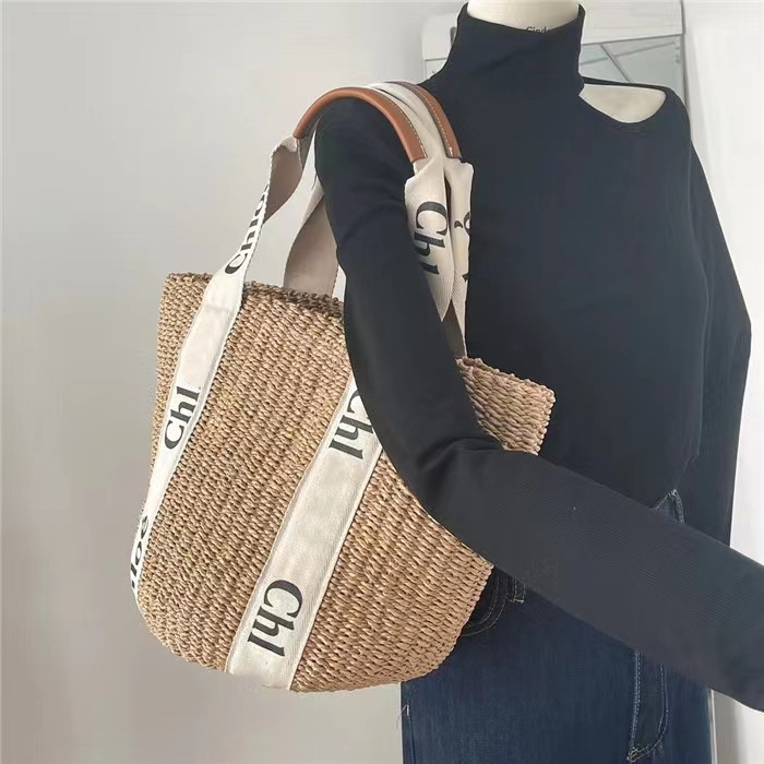 

5A quality new Women tote bags Summer Beach Shoulder Bag Wicker Woven Female Totes Straw Shopping Bags Casual Rattan Women Handbags Large Capacity Buckets Bag, 95823 black