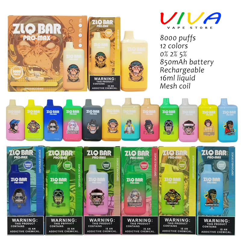 

Original ZLQ Bar Pro Max E Cigarette Kit 8000 Puffs Rechargeable Disposable Vape 850mAh Battery Prefilled 16ml Pods Cartridges Ecigarettes Vapes, Mixed flavrs