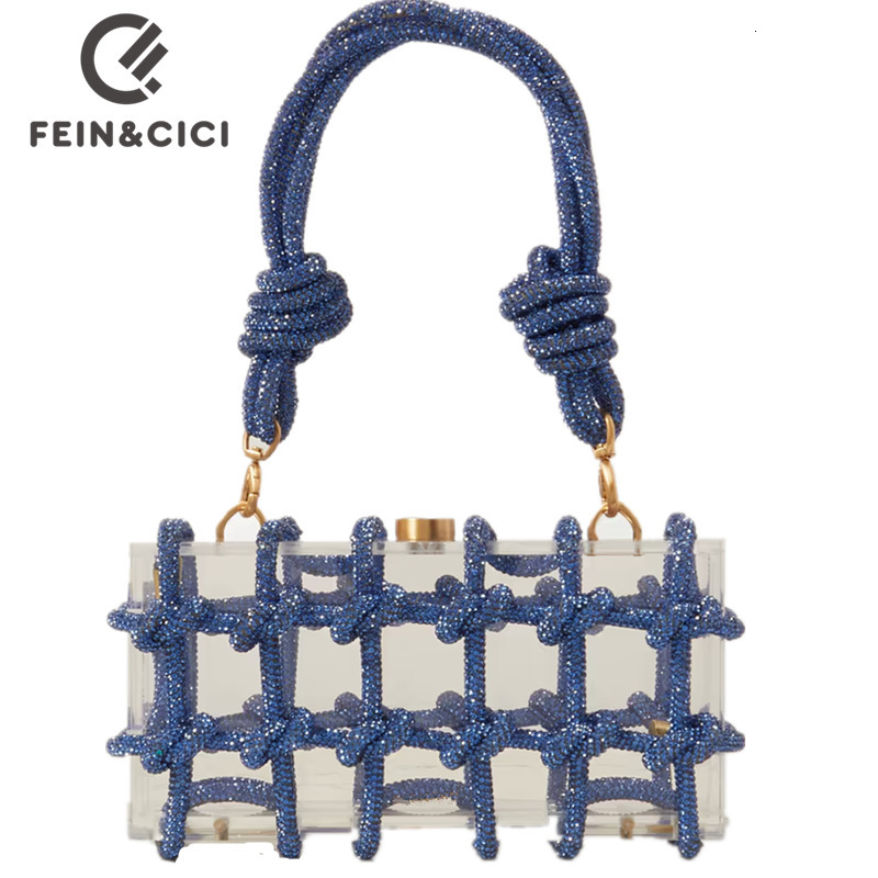 

Evening Bags Crystal-Embellished Rope Acrylic Clutch Rhinestones Evening Shoulder Bag Crystal women Luxury Clear Party Wedding Knot Bag 230329, Green