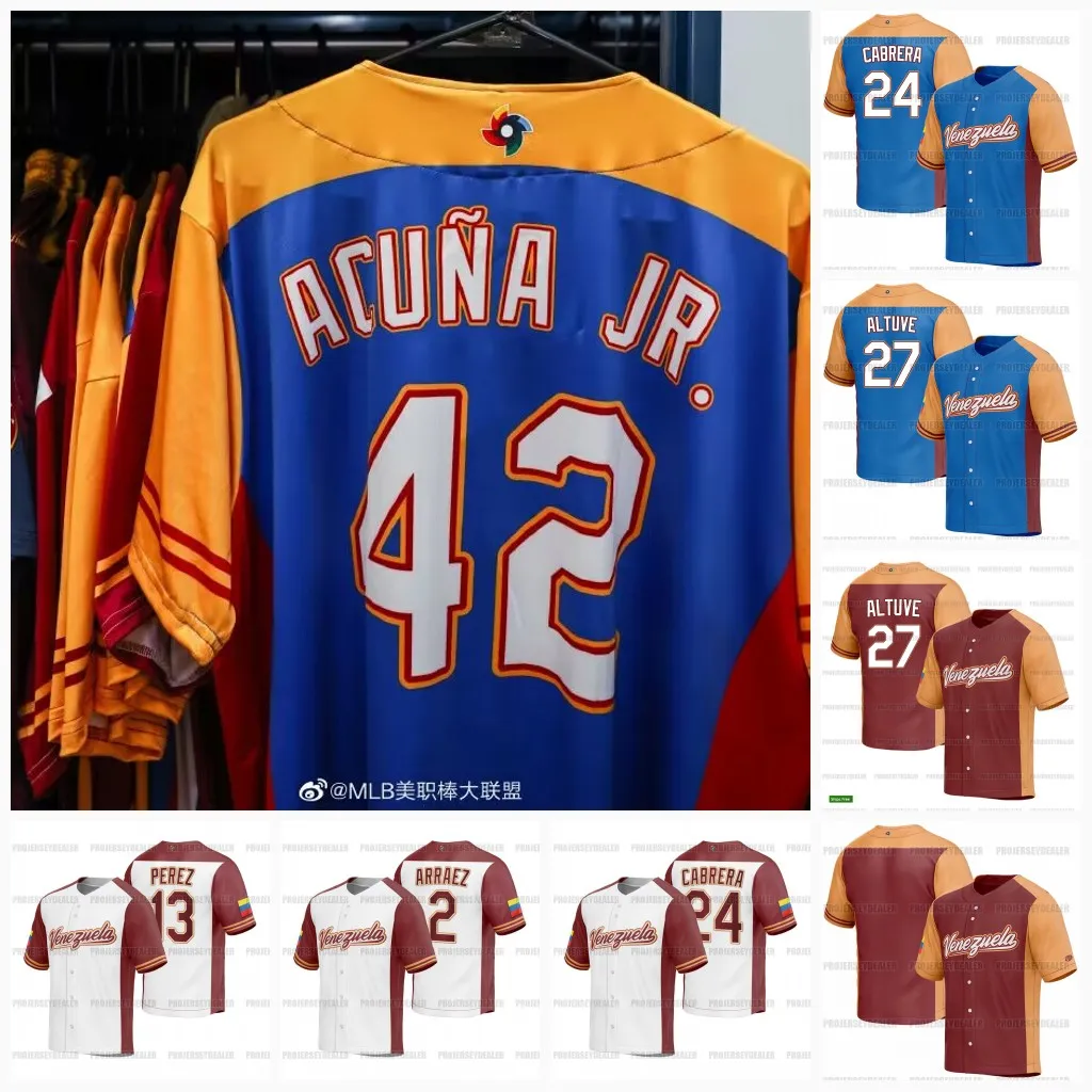 

Team Venezuela 2023 World Baseball Classic Jersey WBC Jose Altuve Ronald Acuna Jr. Miguel Cabrera Luis Arraez Miguel Rojas Gleyber Torres un, 2017 blue flex base