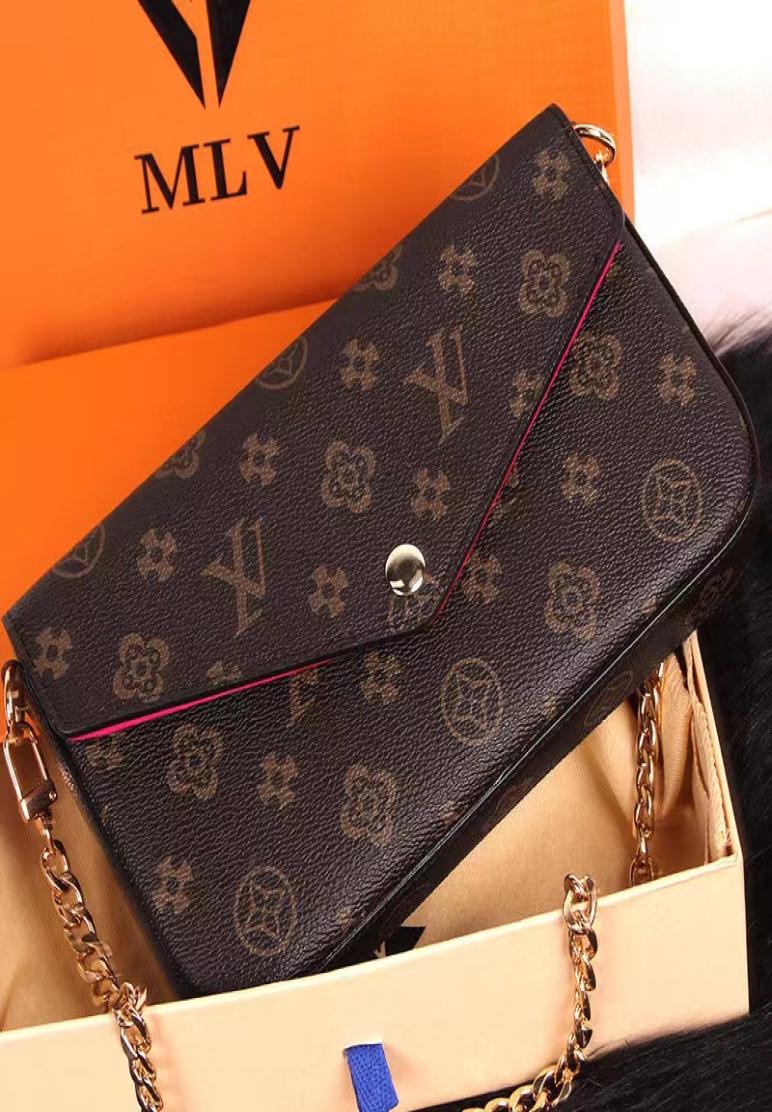 

2022 Designers wallet Woman Fashion Embossings Crossbody wallets Shoulder Bags Multi Pochette Felicie Chain Purse With Box Dust Ba5028831, Red