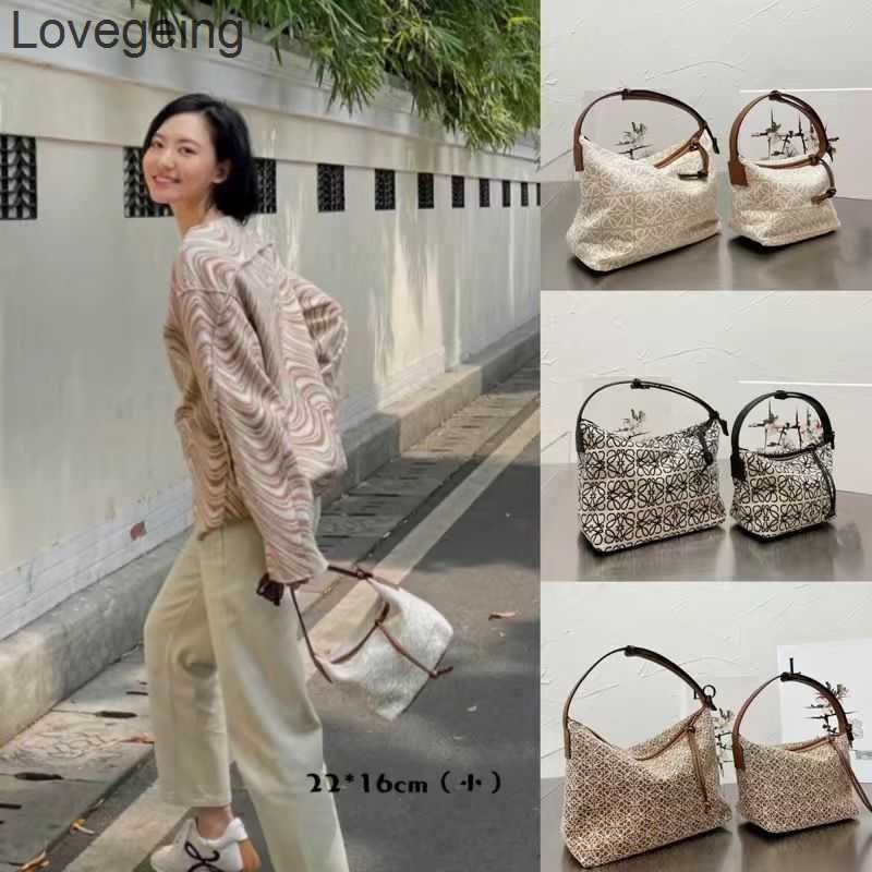 

Designer Bag 2023 Loews Bags Anagram Cubi Tote Canvas Purse Lunch Underarm Embroidered Jacquard Shoulder Women's Large Capacity, Black