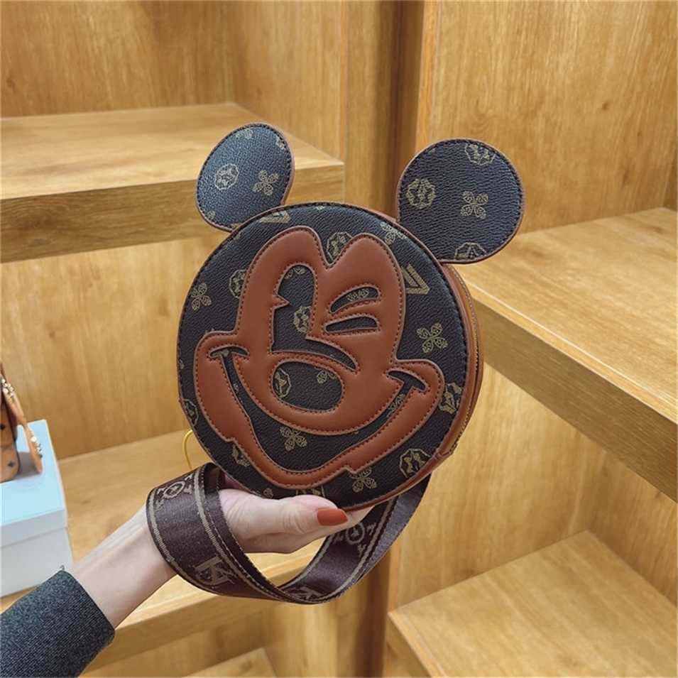 

2023 Designer bag Handbag women's bags can be customized and mixed batches women versatile Mouse cartoon cute round mobile phone, Sky blue