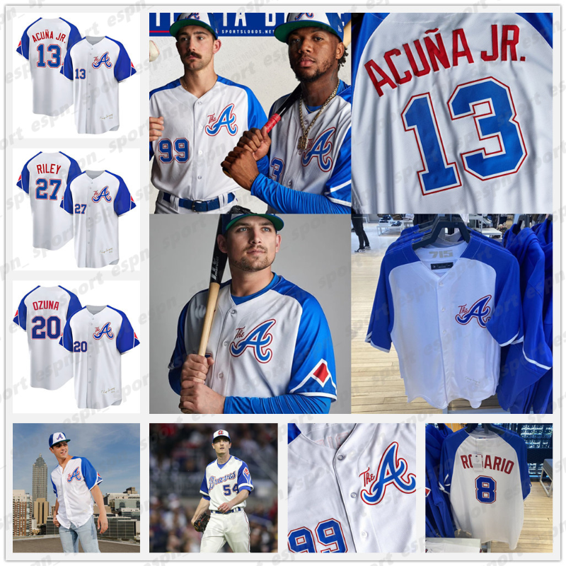 

27 Austin Riley City Connect Baseball Jersey Ronald Acuna Jr. Michael Harris II Ozzie Albies Matt Olson Sean Murphy Spencer Strider Marcell Ozuna Rosario Max Fried, As colour