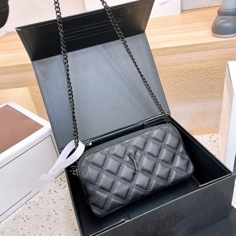 

Mini Diamond Chain Bags designer bag crossbody tote bag luxury cross body fashion phone purses Leather 5A Quality 2023, Black(gold hardware)