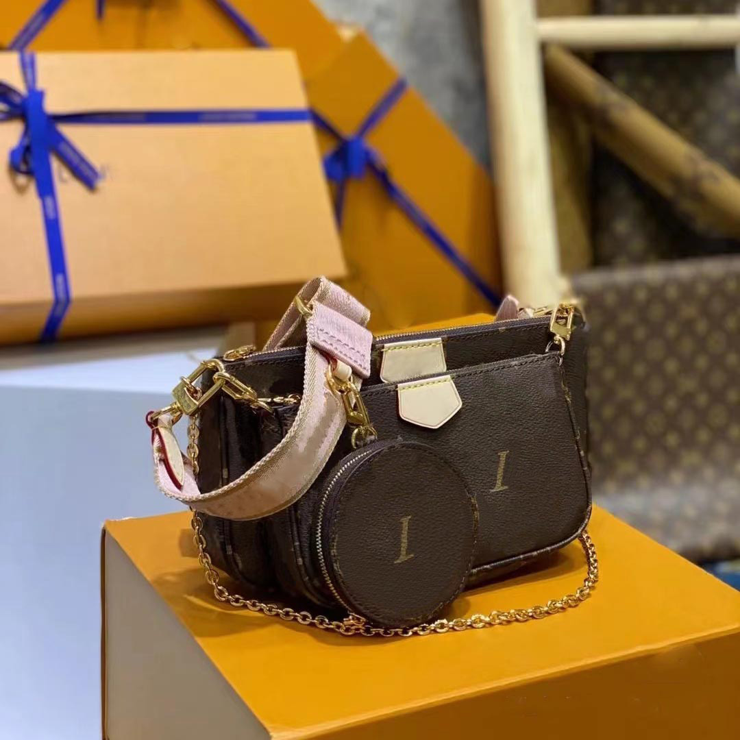 

Briefcases Fashion Designer Bag Old Flower Five In One Shoulder Bag Clutch Combo Embossed Fashion Luxury MULTI POCHETTE Women's Messenger Bag, #1