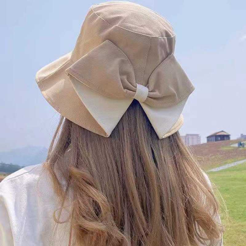 

HBP New Hats Wide Fashion Brim Spring Outdoor Summer Beh Bow Bucket Hat Women Lady Mesh Dome Folding Sun Hats Patchwork Panama Fisherman Cap P230327, Pink