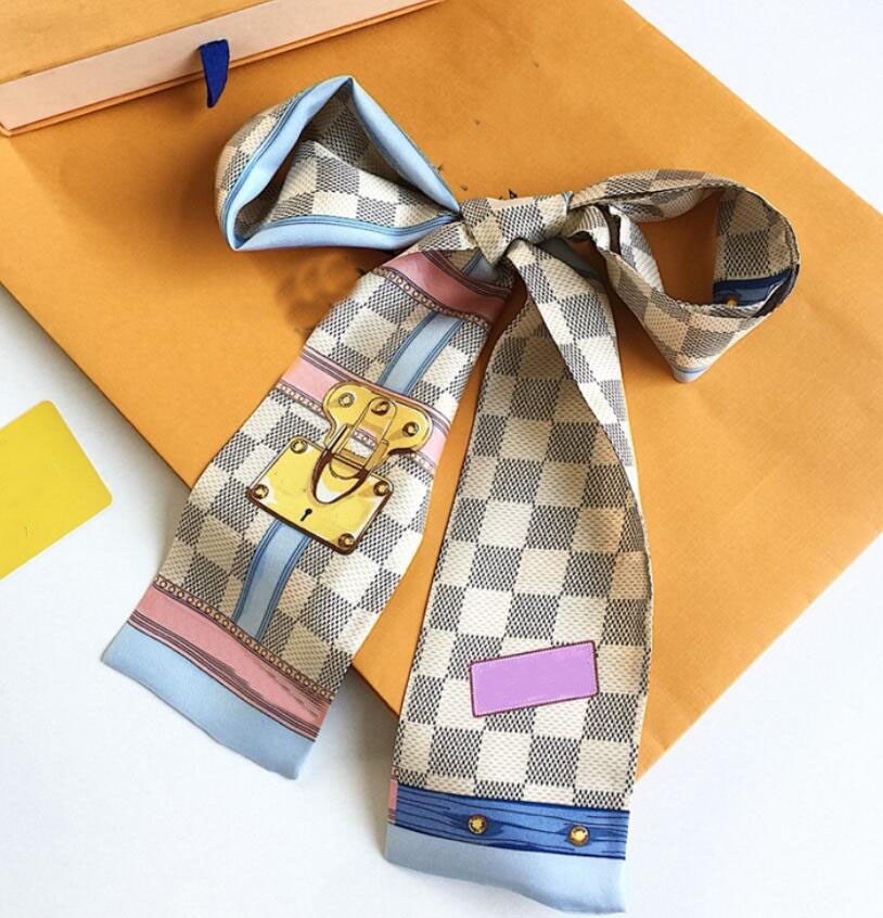 

20style Designer Letters Print Floral Silk Scarf Leopard Headband for Women Fashion Handle Bag Stripe Scarves Paris Shoulder Luggage Ribbon Head Wrap