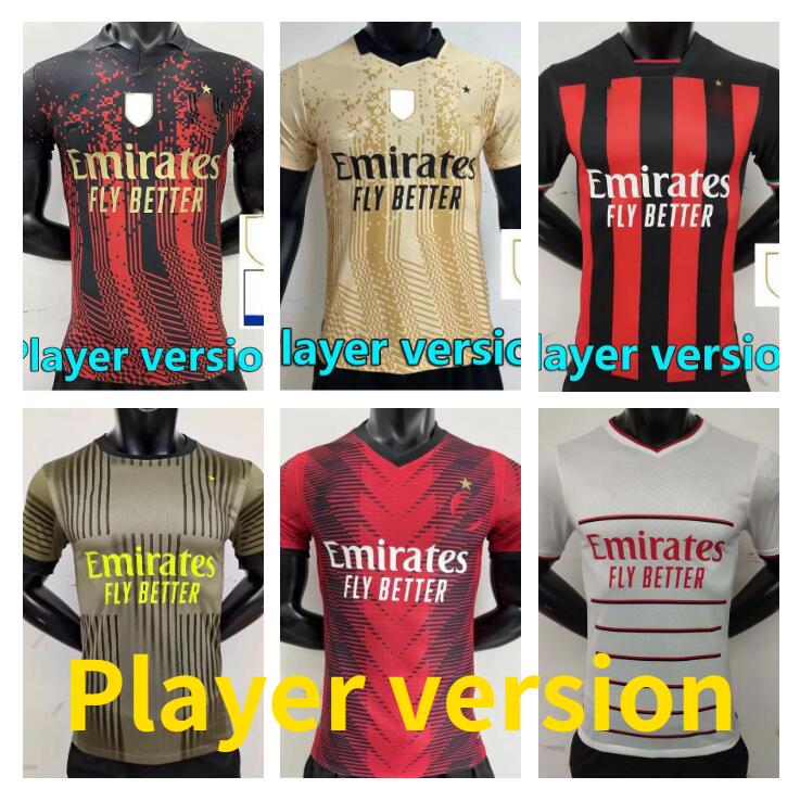 

23 24 IBRAHIMOVIC AC MILANS soccer jerseys R. LEAO GIROUD KESSIE Player version football shirt 2022 2023 2024 TONALI Camiseta de futbol THEO BRAHIM Fourth 4th uniforms, 22/23