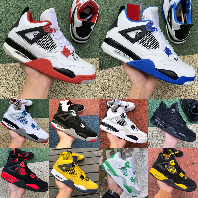 

Jumpman 4 4s Basketball Shoes Men Black Cat Pine Green Seafoam Military Black Sport Trainer Designer Craft Photon Dust University Blue Mens Womens High OG Sneakers, As photo 7