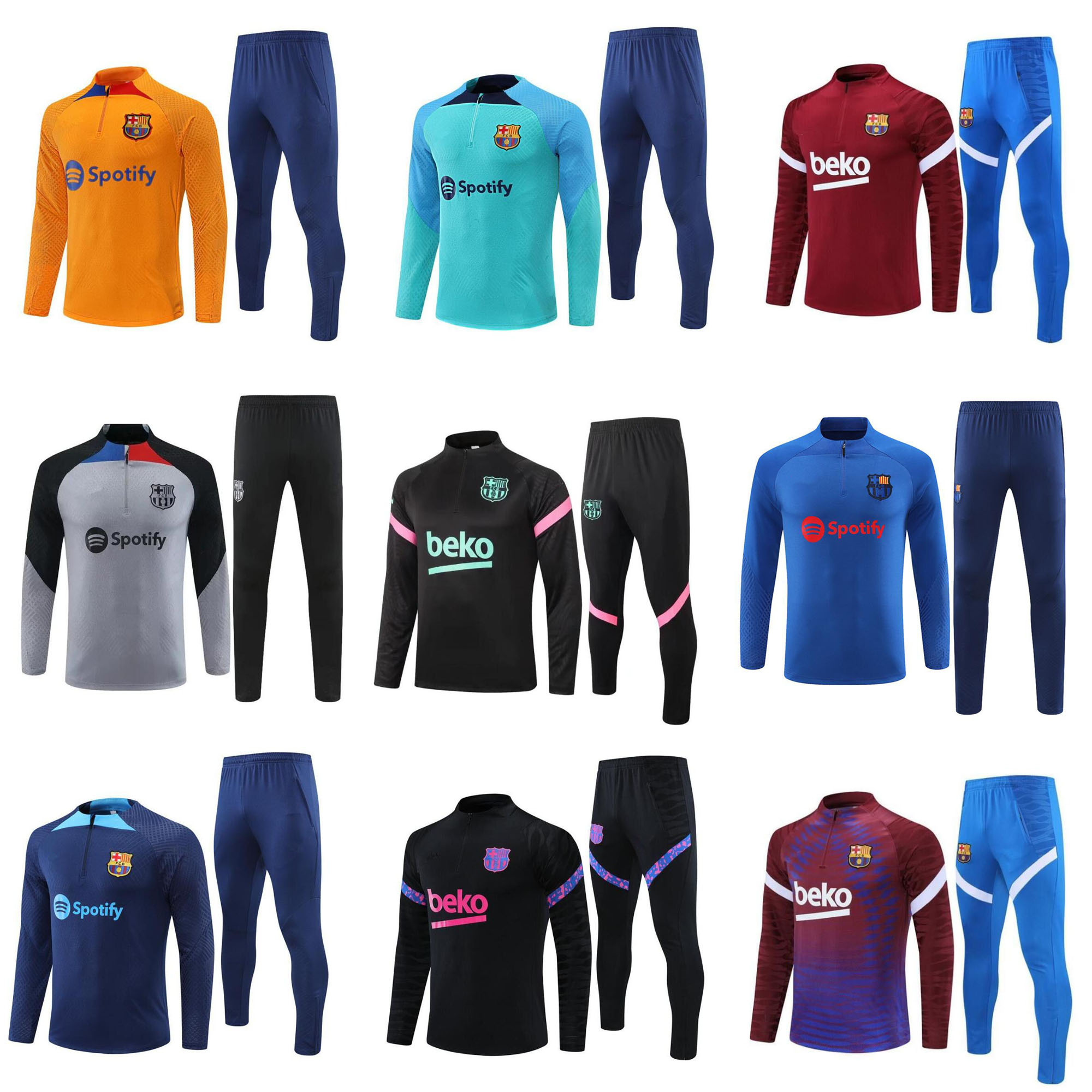 

21/22/23 Barcelonas tracksuits soccer jerseys ANSU FATI Camisetas de LEWANDOWSKI men and kids football TRACKSUIT SET PEDRI GAVI football training suit