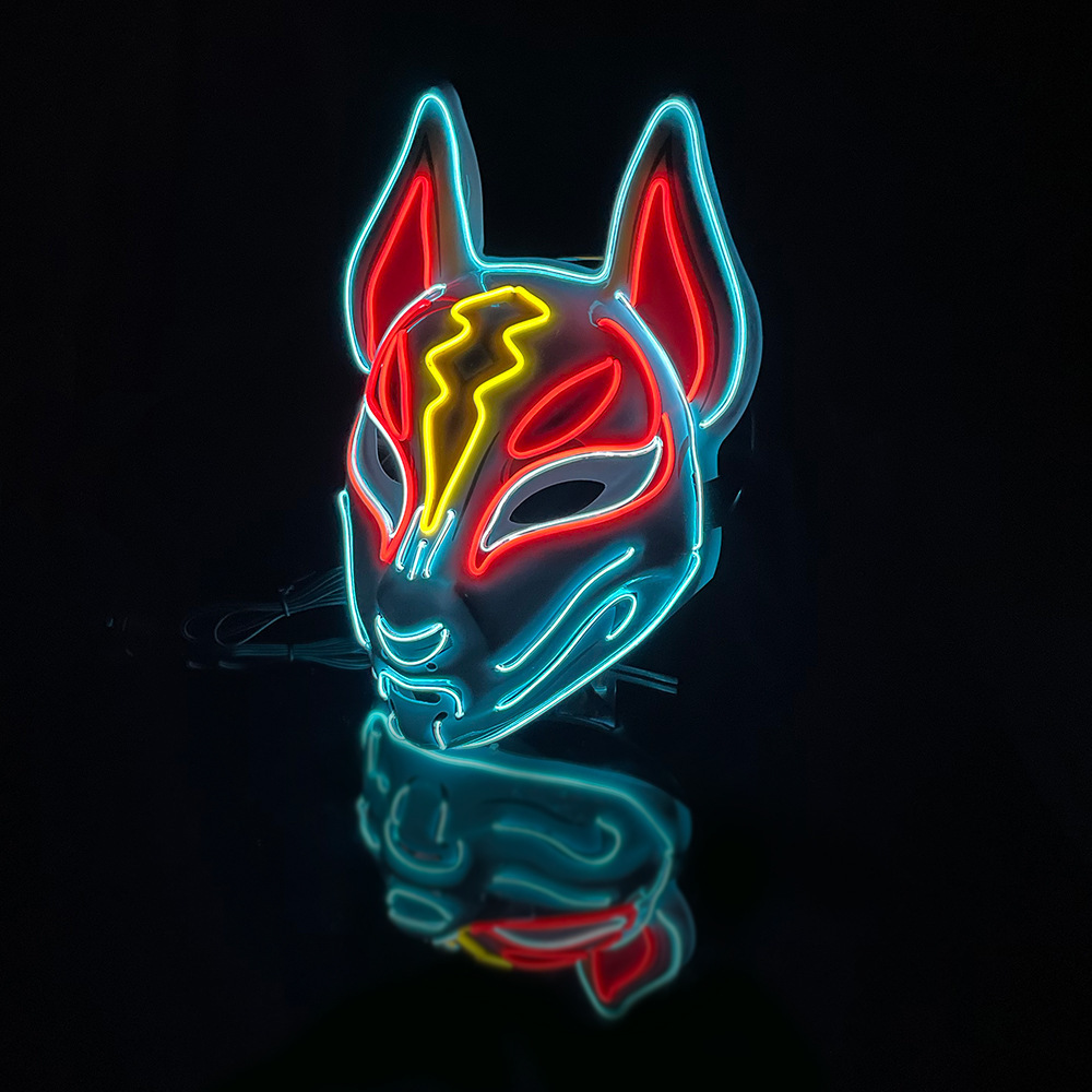 

Party Masks Halloween Neon Led Purge Mask Masque Masquerade Light Luminous In The Dark Funny Cosplay Costume Supplies 230329