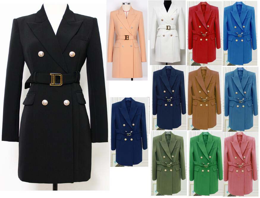

Womens Suits & Blazers Spring Summer Autumn Winter Casual Slim Woman Long Jackets Skirt Fashion Lady Office Suit Pockets Business Notched Coat 19 Colors 8 Models S-XXXL, Navy long jacket skirt