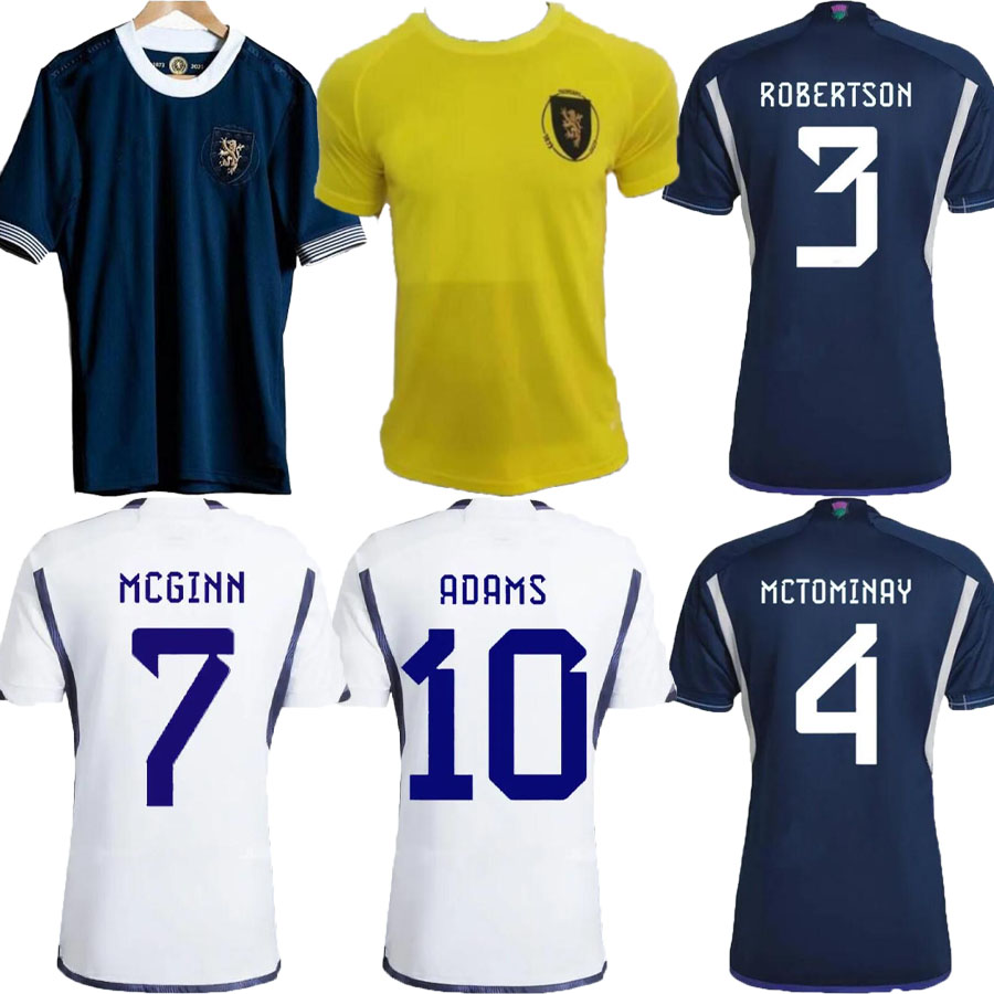 

2023 2024 Scotland 150th Anniversary soccer jerseys blue Special edition Yellow TIERNEY DYKES ADAMS football shirt CHRISTIE McGREGOR MCGINN McKENNA uniforms S-2XL, White