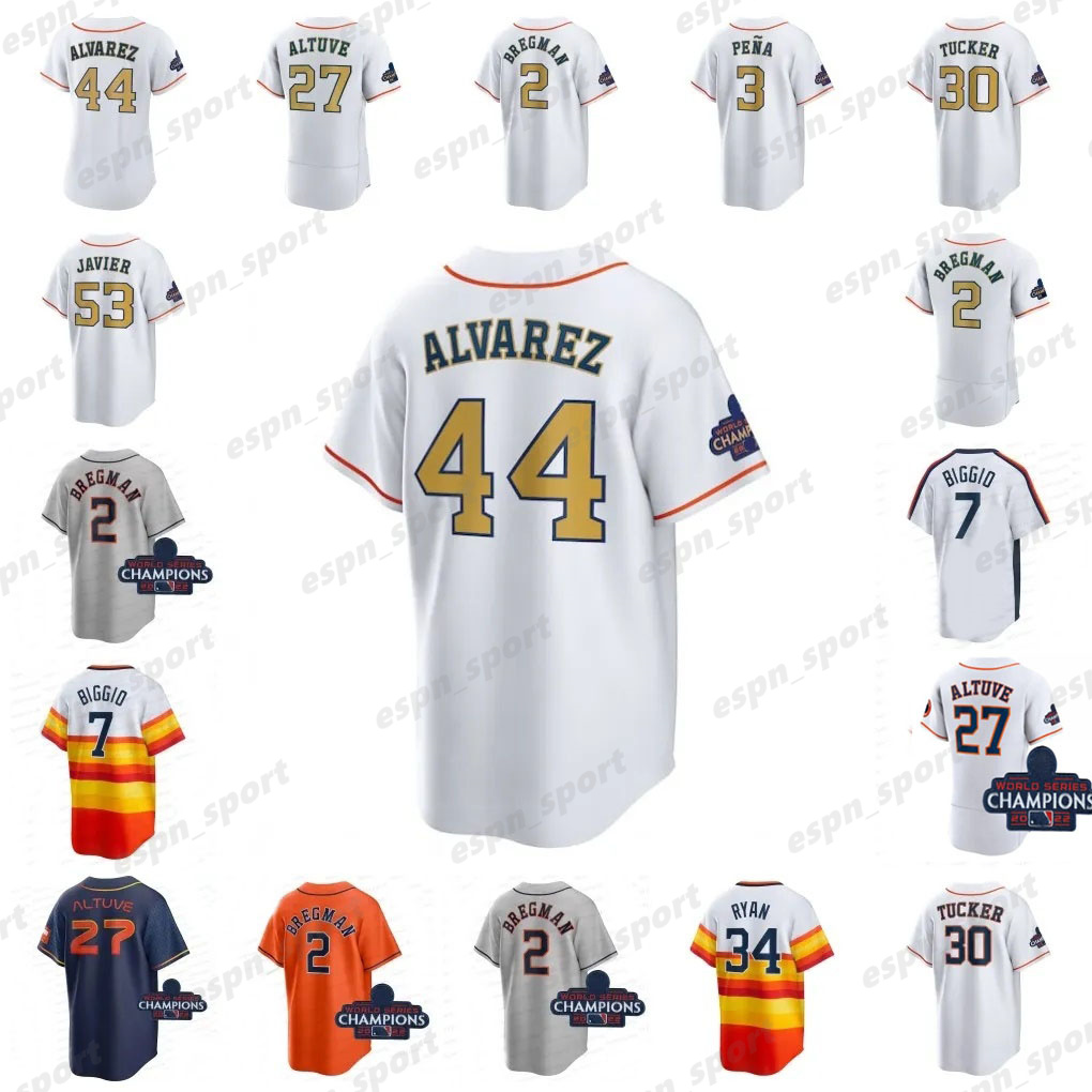 

2023 Gold Collection Baseball Jerseys Yordan Alvarez Jose Altuve Alex Bregman Jose Abreu Yuli Gurriel Jeremy Pena Kyle Tucker Framber Valdez Javier Chas McCormick, Colour 14