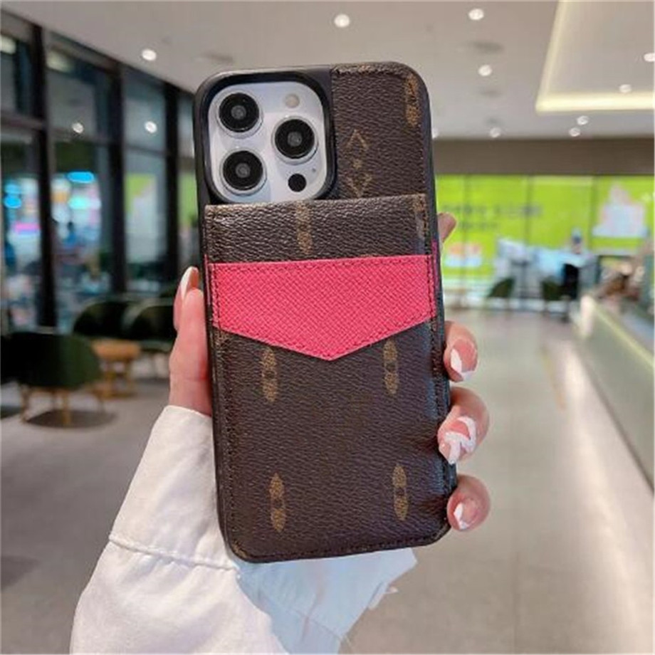 

Luxury Print Designer Phone Cases For IPhone 14 14pro 14plus 13 13pro 12 Mini 12pro 11 Pro Max X Xs Xr 8 7 Plus Leather Card Pocket Case Lazy Holder Cover, L3 black (large flower)