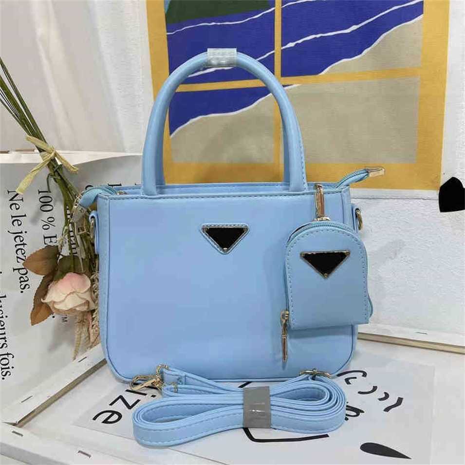

2023 Designer bag Handbag female portable two piece set Mini contrast color Single Messenger, White15
