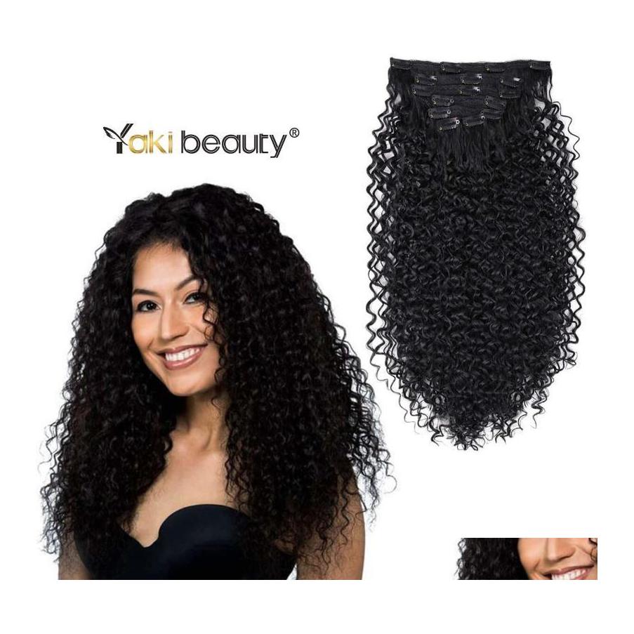 

Synthetic Wigs 26 Inch Kinky Curly Clip In Hair 140G Double Weft Wave Clips On By Yaki Beauty Drop Delivery Products Dhpmk, 1za 2