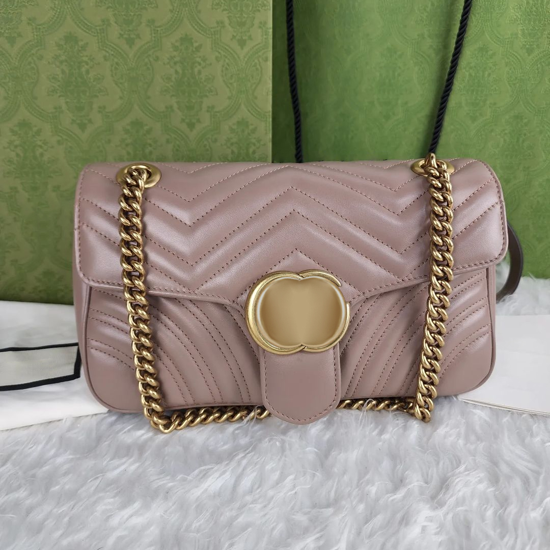 

Luxury Designer 3 sizes Marmont crossbody Mini Bags Women's metal chain tote purses Genuine leather quality clutch flap fashion handbags mens shoulder cosmetic Bag, White