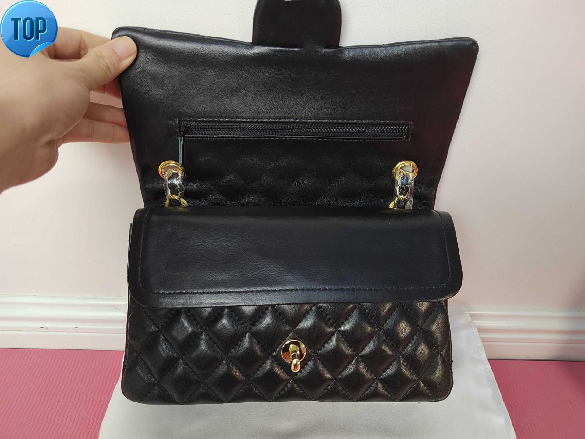 

Shoulder Bags AAAAA Top custom luxury brand bag Channel 2022 Handbag Leather leather cowhide gold or silver chain Slant shoul, White