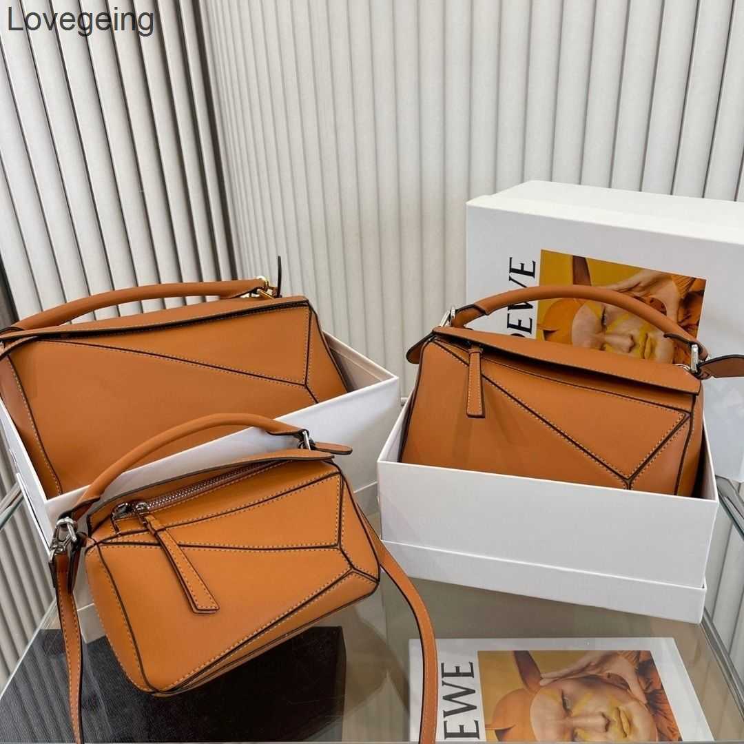 

Bags 2023 Loewa Designer Summer Bag Autumn Puzzles Leather Cowhide Women's Handheld One Shoulder Crossbody Large Capacity Y20h, Milk tea color