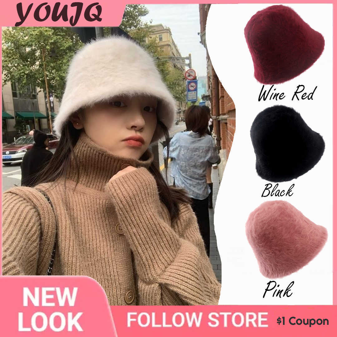 

HBP 2023 Hats Wide Artificial Brim Rabbit Fur Bucket Hat Women Autumn Winter Warm Thickened Fisherman Panama Plush Basin Gorro Lady Cap P230327, Blue